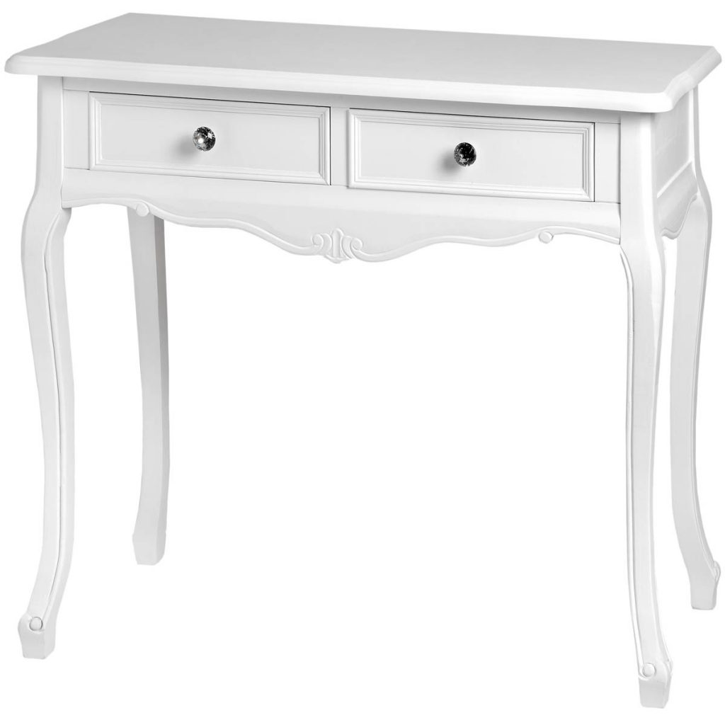 17957 French Antique Style White Console Table