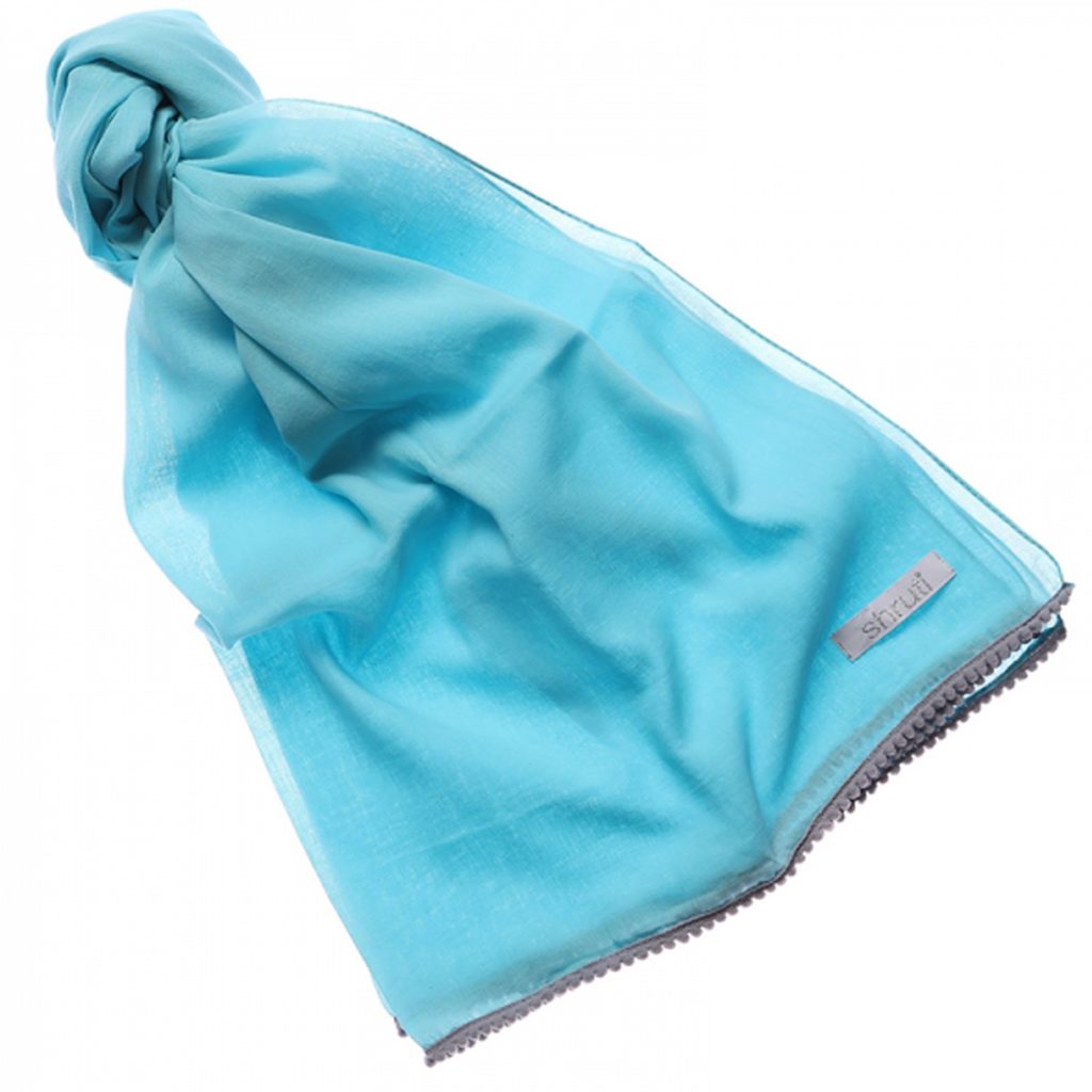 48118-2 Soft Grey Blue Fabric Scarf