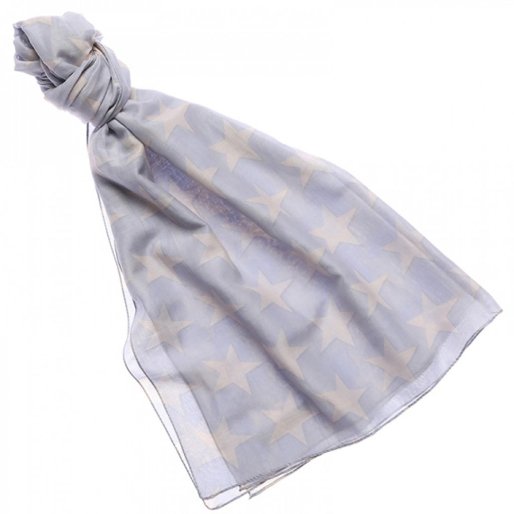 94123 Soft Star Pale Grey Beige Scarf