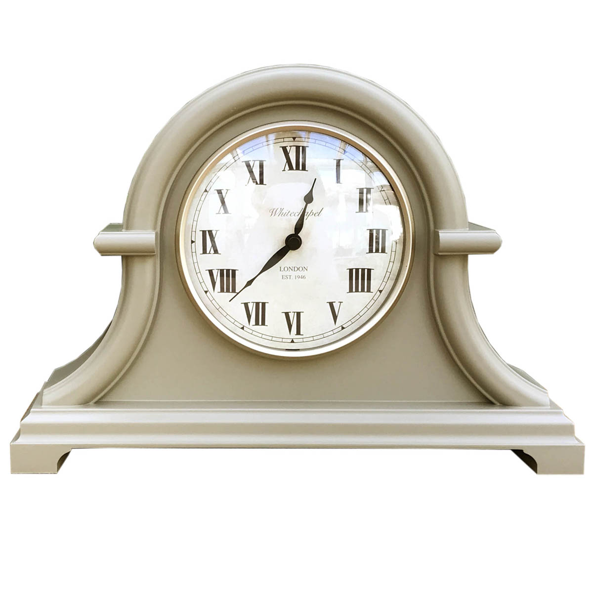 EG147B Traditional Style Taupe Grey Mantel Clock - Interior Flair