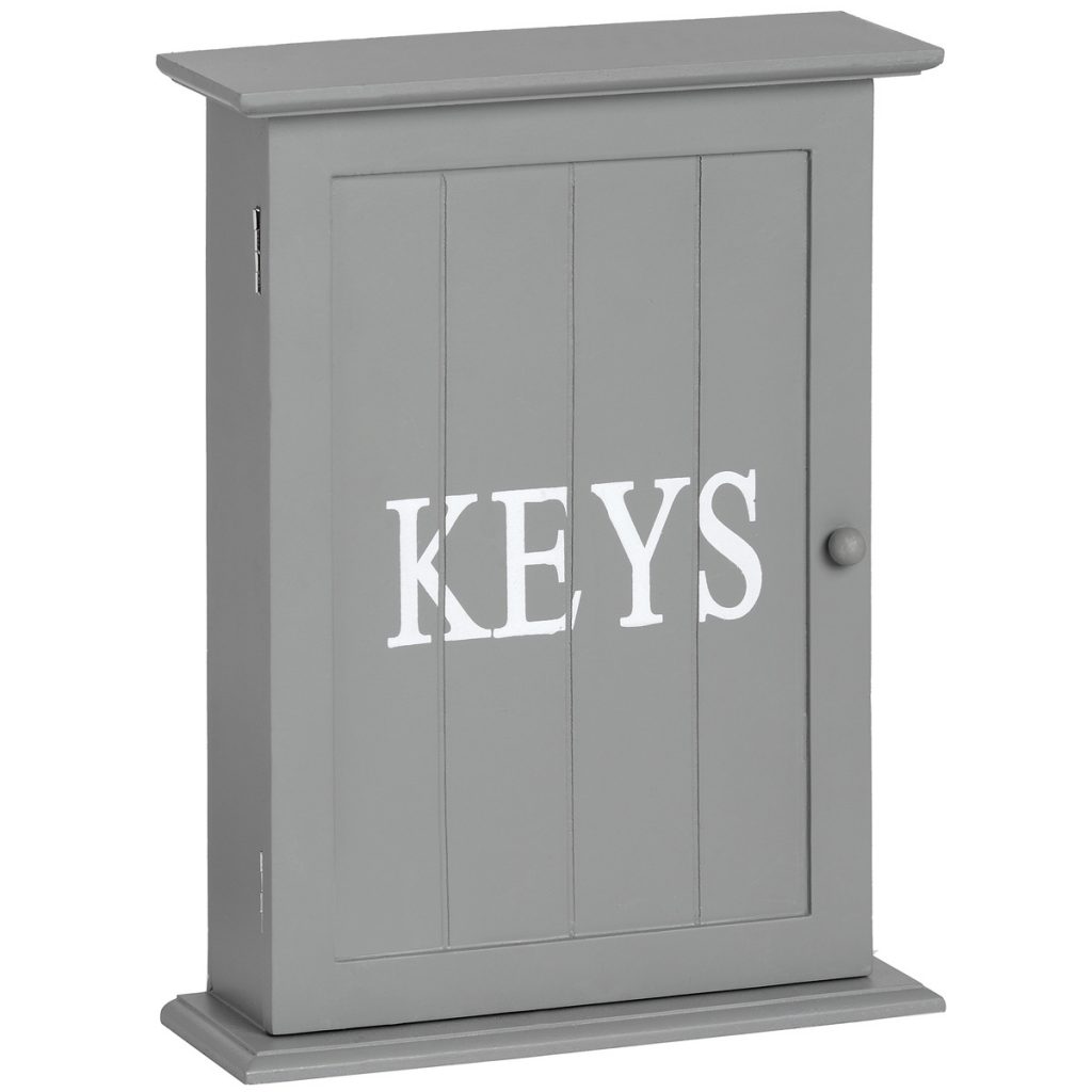 15691 Grey Mounted Wall Cabinet with Hooks