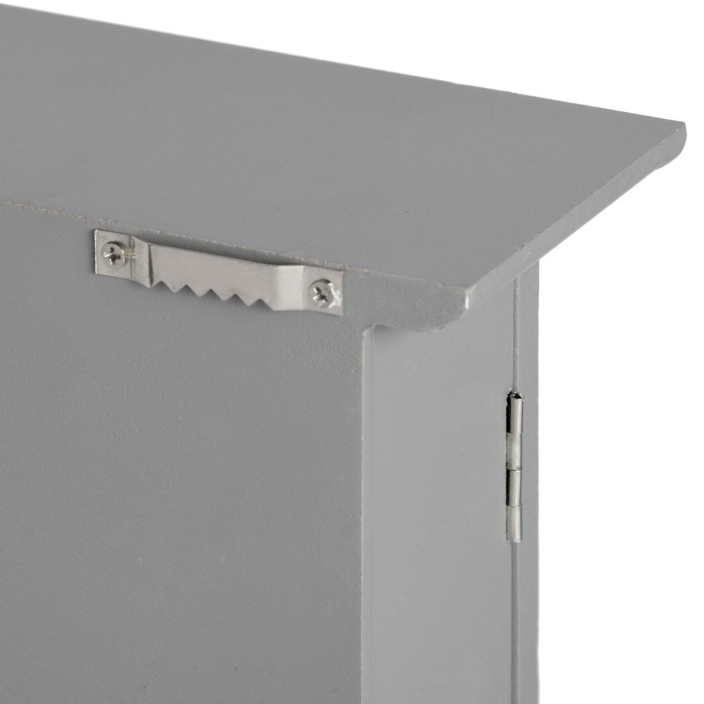 15691-b Grey Mounted Wall Cabinet with Hooks