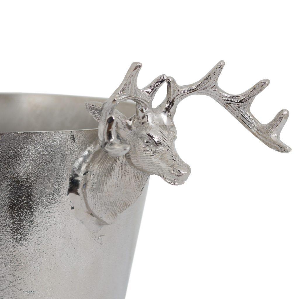 19133-a Antique Grey Stag Champagne Wine Holder