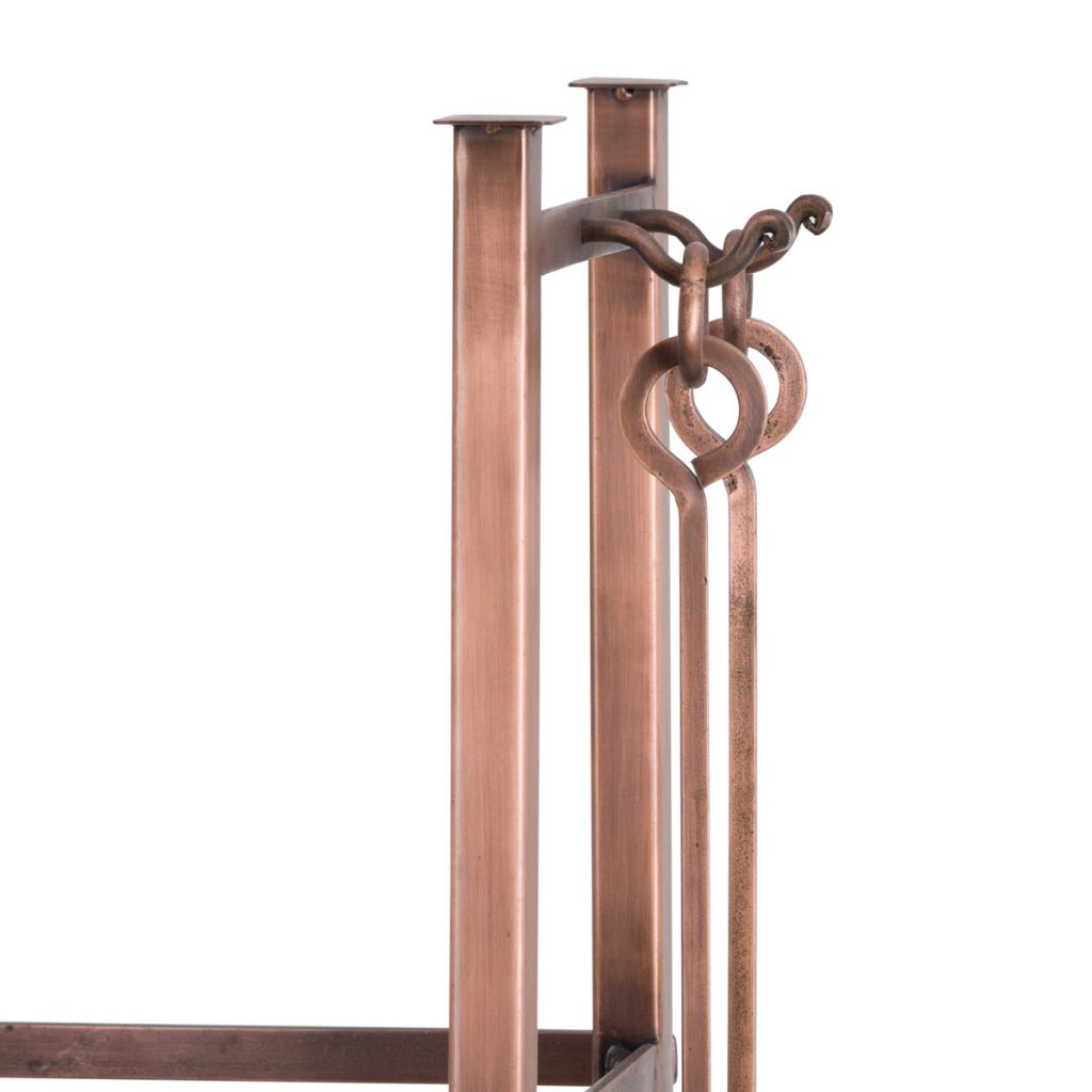 19495-a Contemporary Copper Fireside Set Log Holder