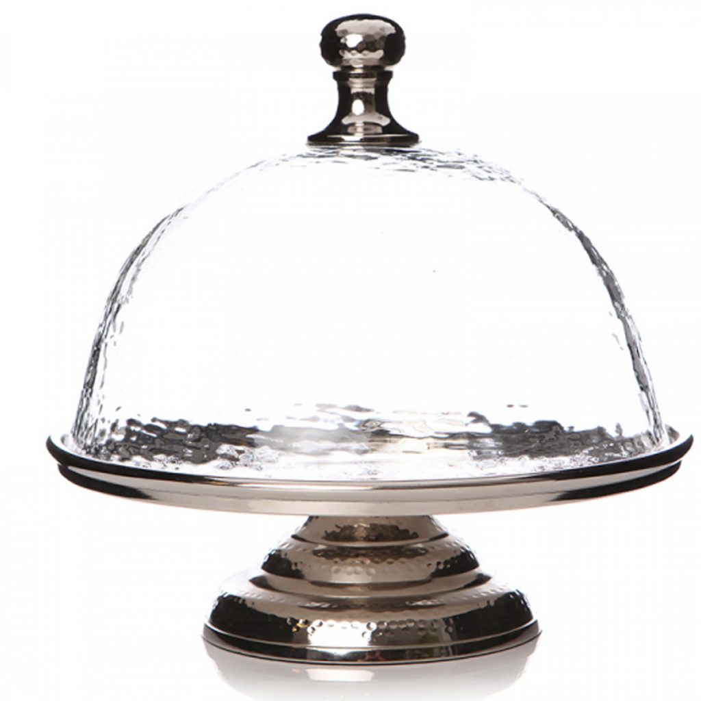 83639 Silver Metal Glass Kitchen Display Dome