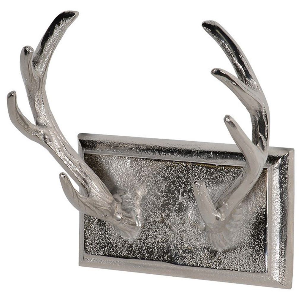 NAI001 Country Stag Antlers Silver Coat Hooks