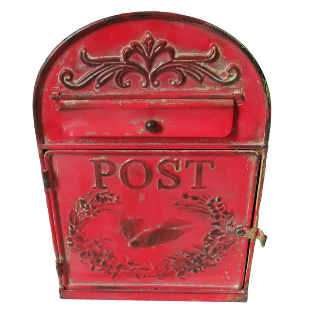 MBF1166 Vintage Red Bird Metal Wall Letter Box