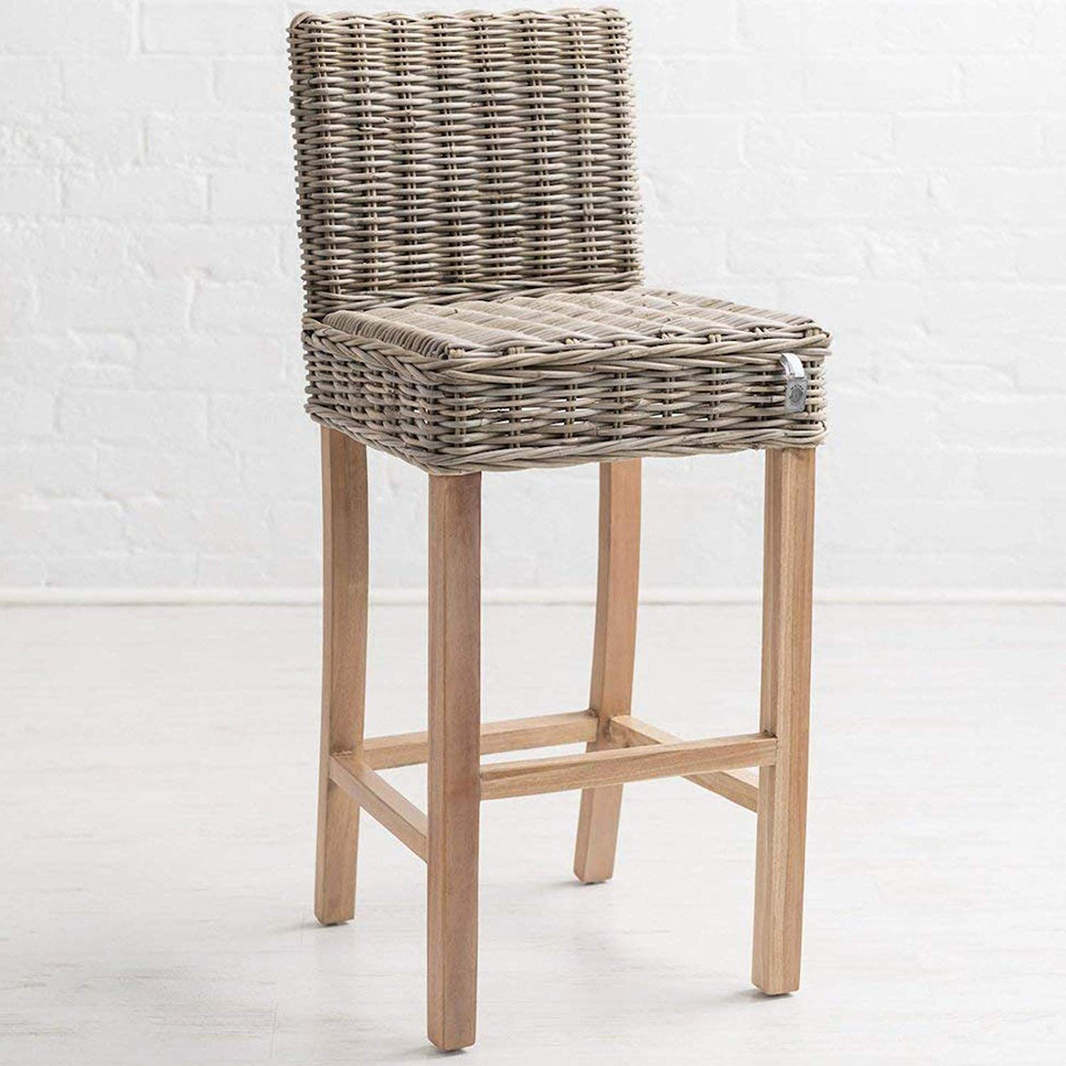 Sturdy Woven Wicker Bar Stool - Interior Flair