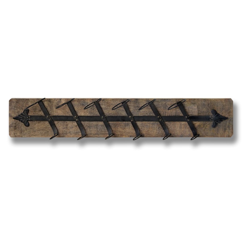 11297-a Rustic Wall Mounting 6 Bottle Wine Rack