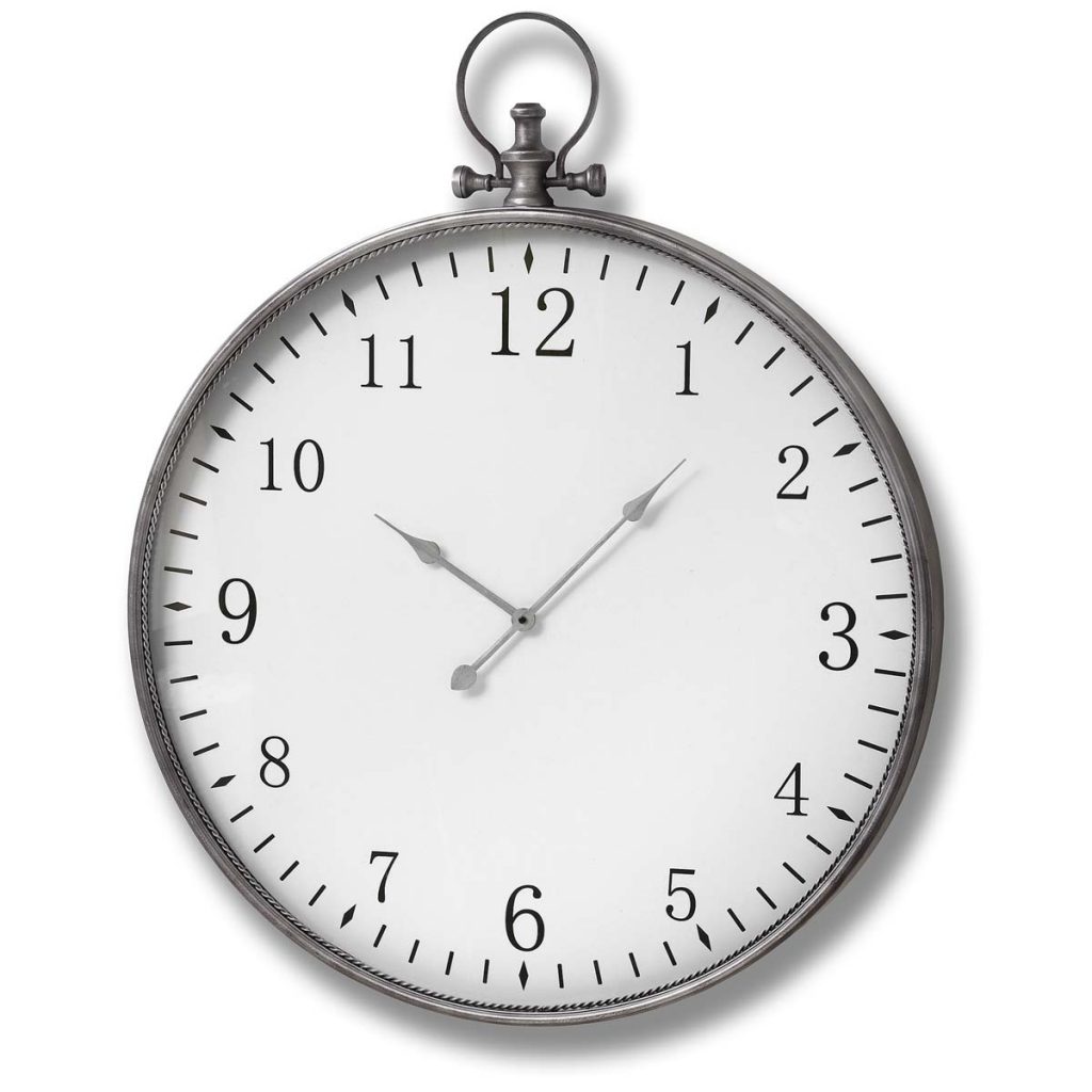 17554 Large Pocket Watch Grey Wall Clock