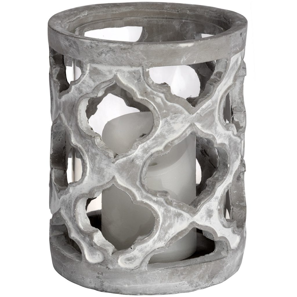 18525 Grey Stone Indoor Outdoor Candle Holder