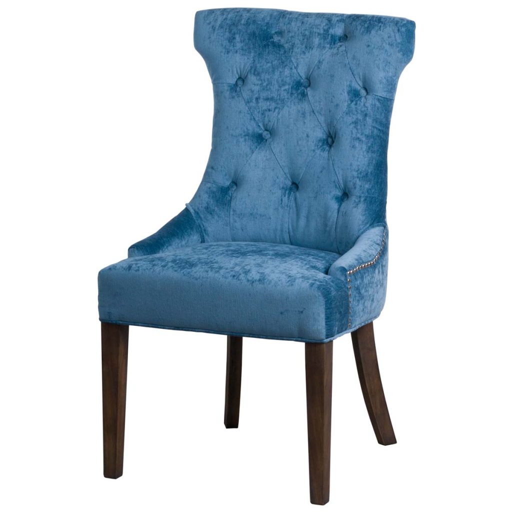 19076 Teal Blue Cocktail Wing Dining Chair