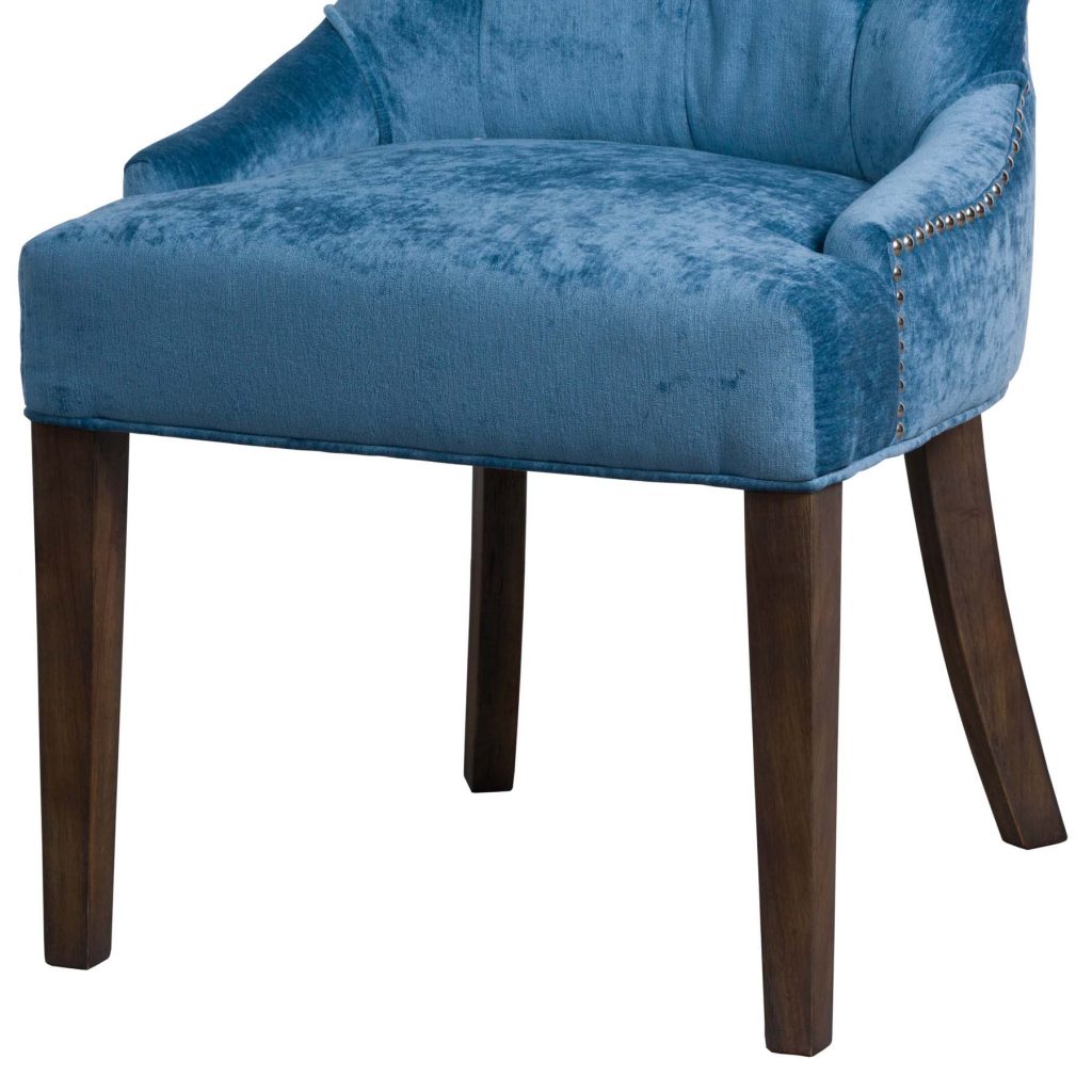 19076-b Teal Blue Cocktail Wing Dining Chair