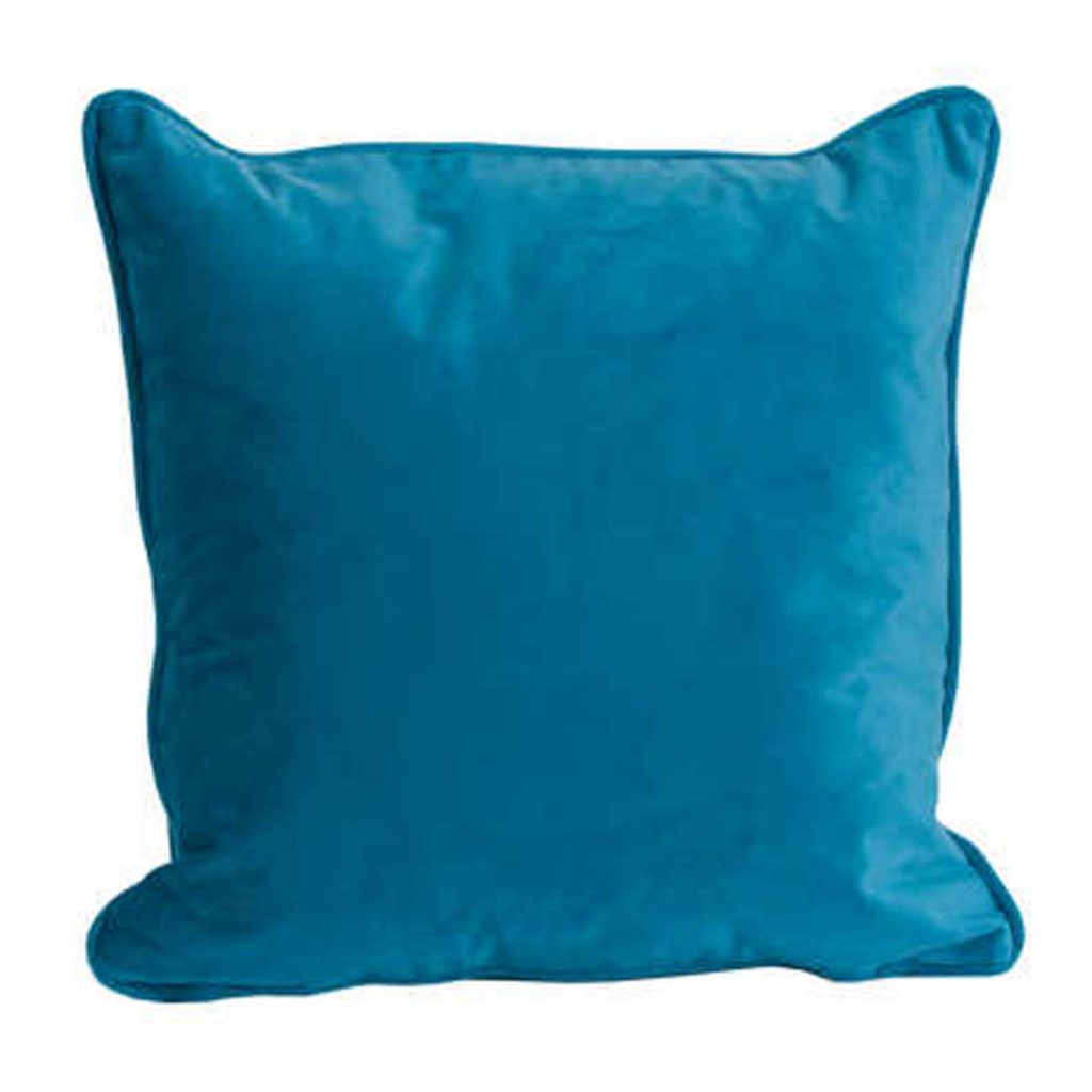 19342 Teal Blue Velvet Cushion with Inner