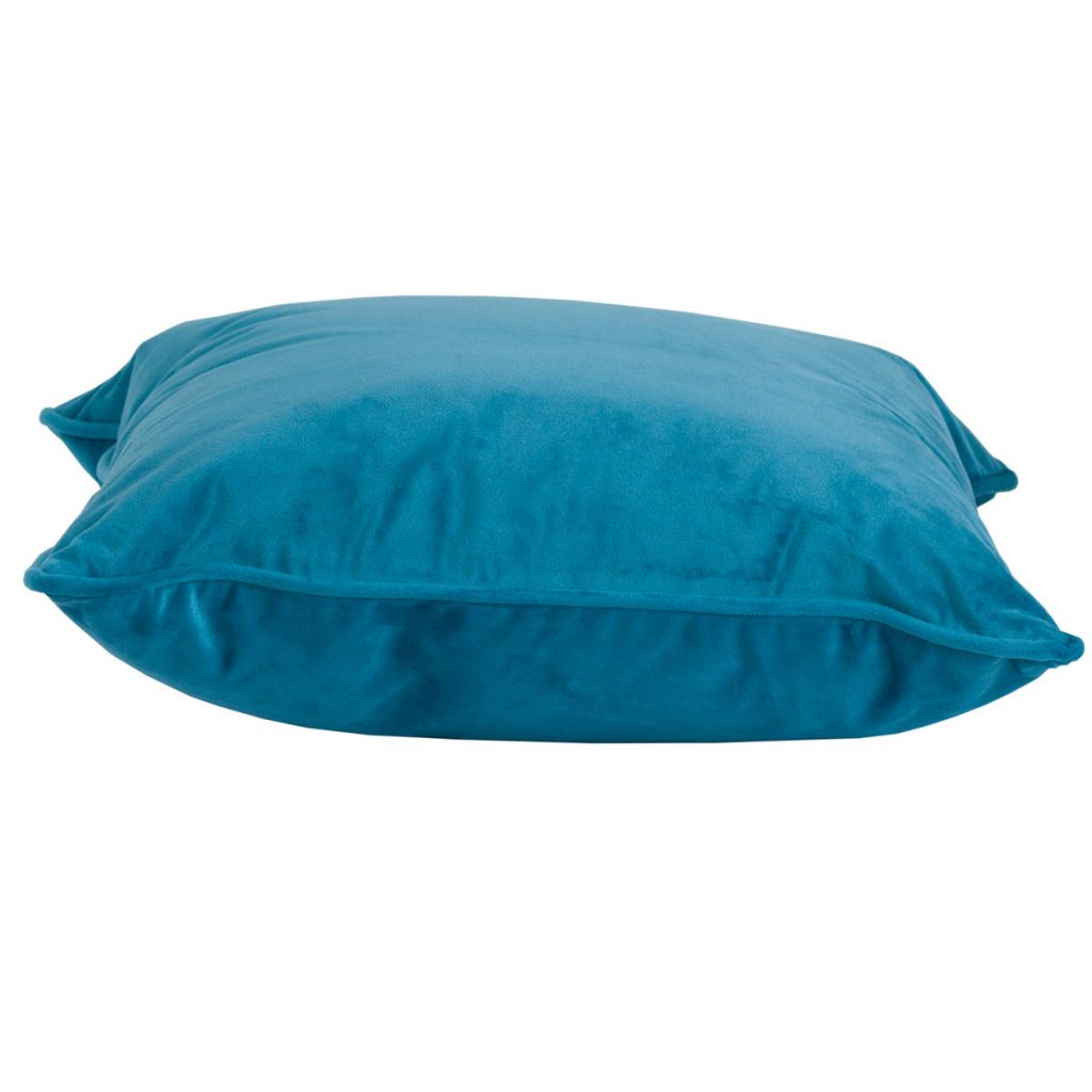 19342-a Teal Blue Velvet Cushion with Inner