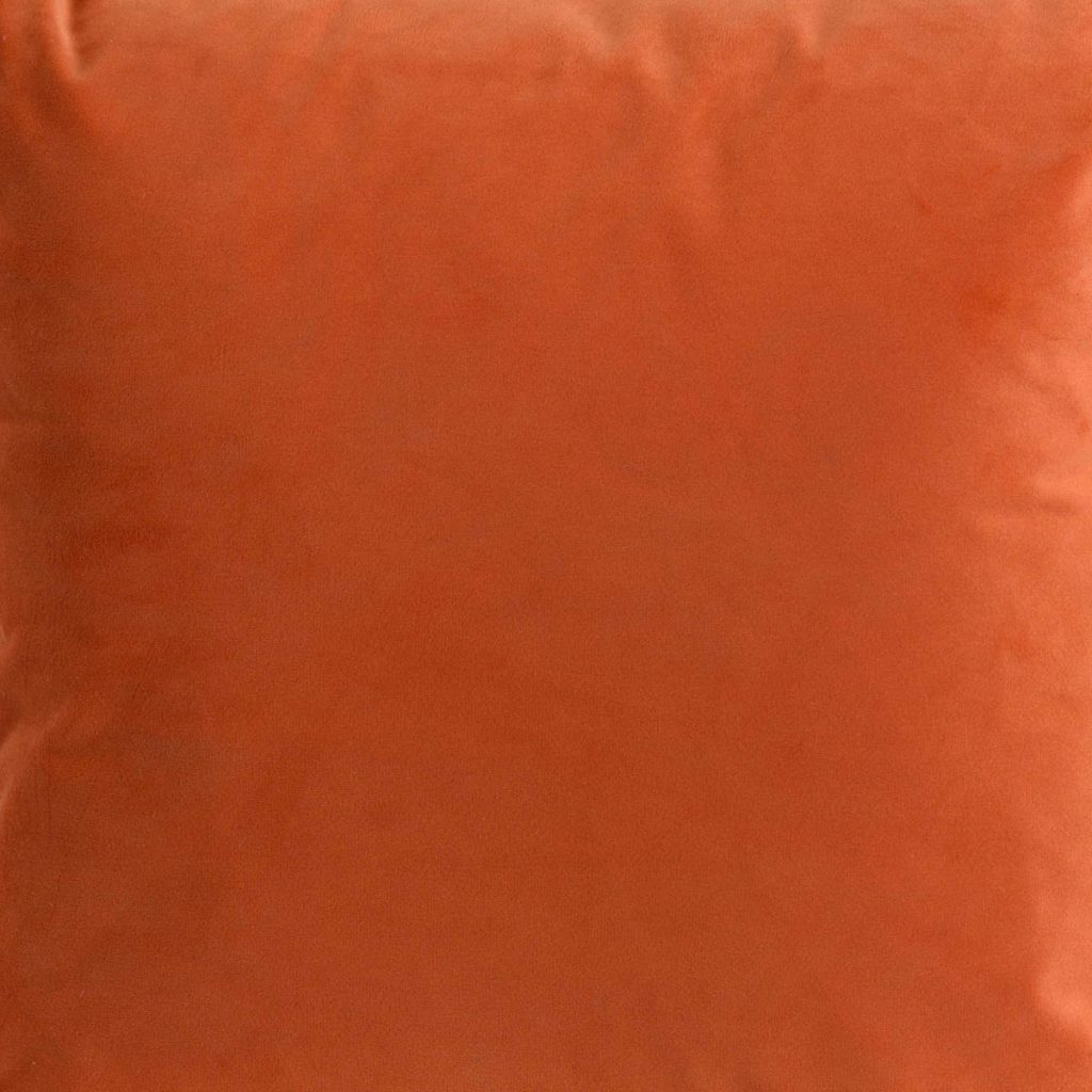 19344-b Orange Velvet Square Cushion with Inner