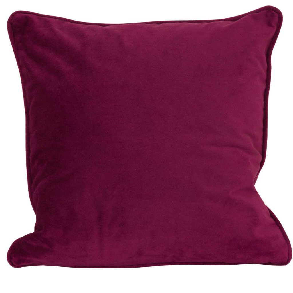 19346 Purple Velvet Square Cushion with Inner