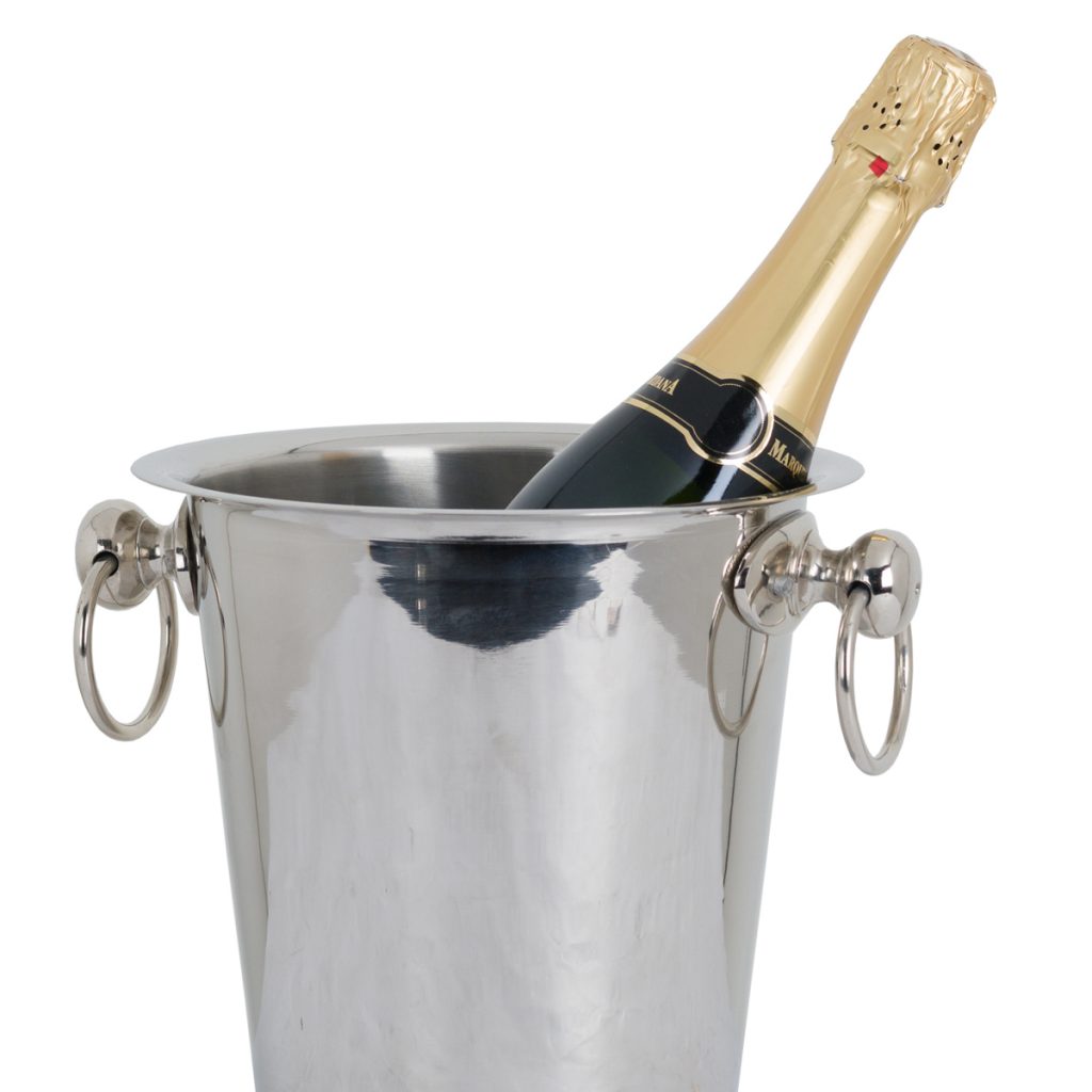 19477-a Silver Metal Champagne Bucket on Stand