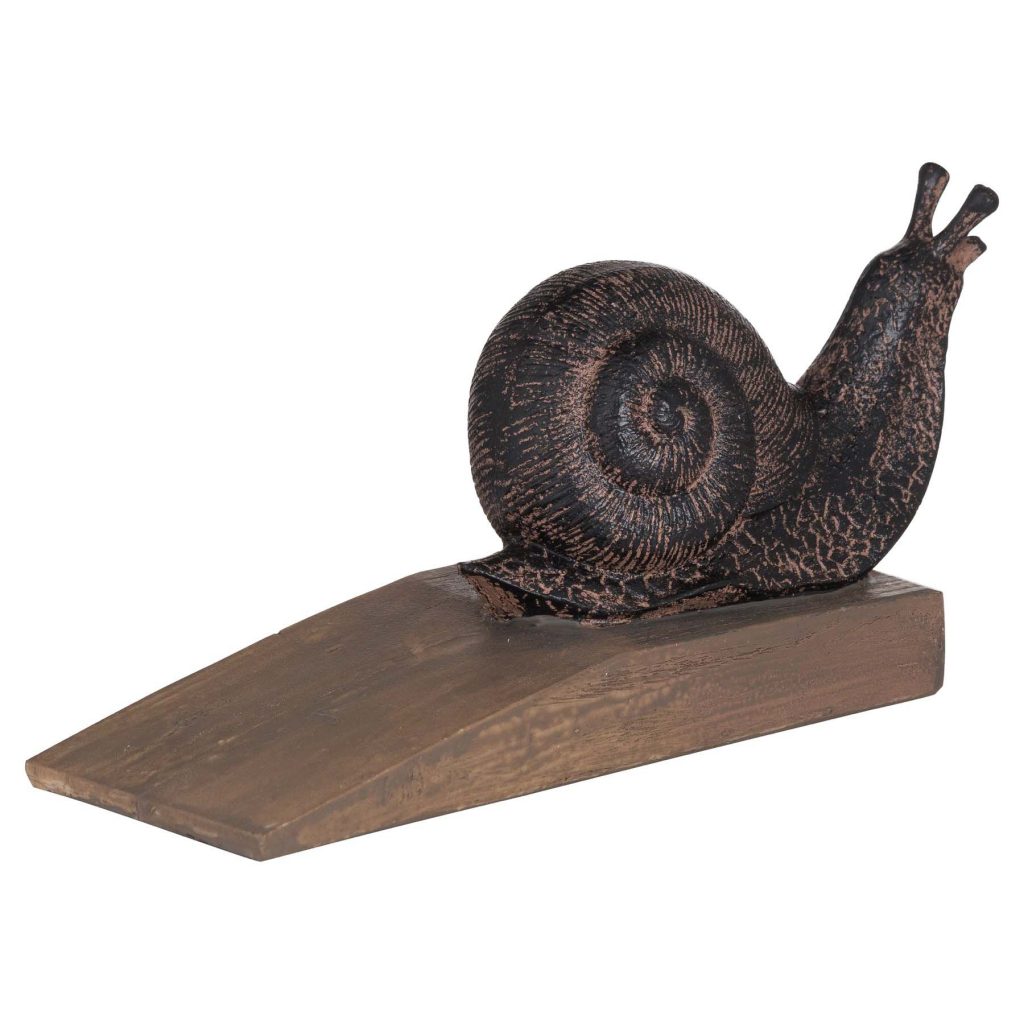 19669 Country Style Brown Snail Doorstop