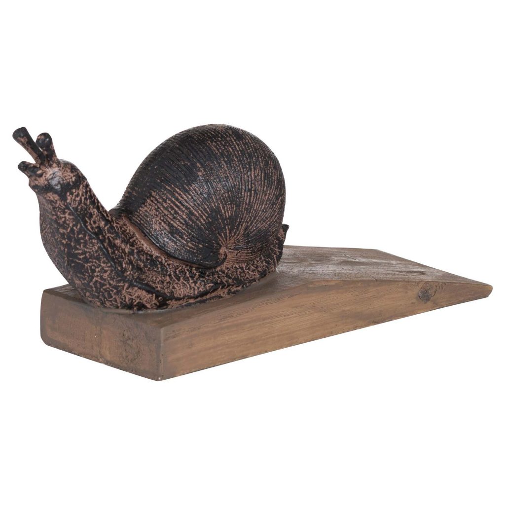 19669-a Country Style Brown Snail Doorstop