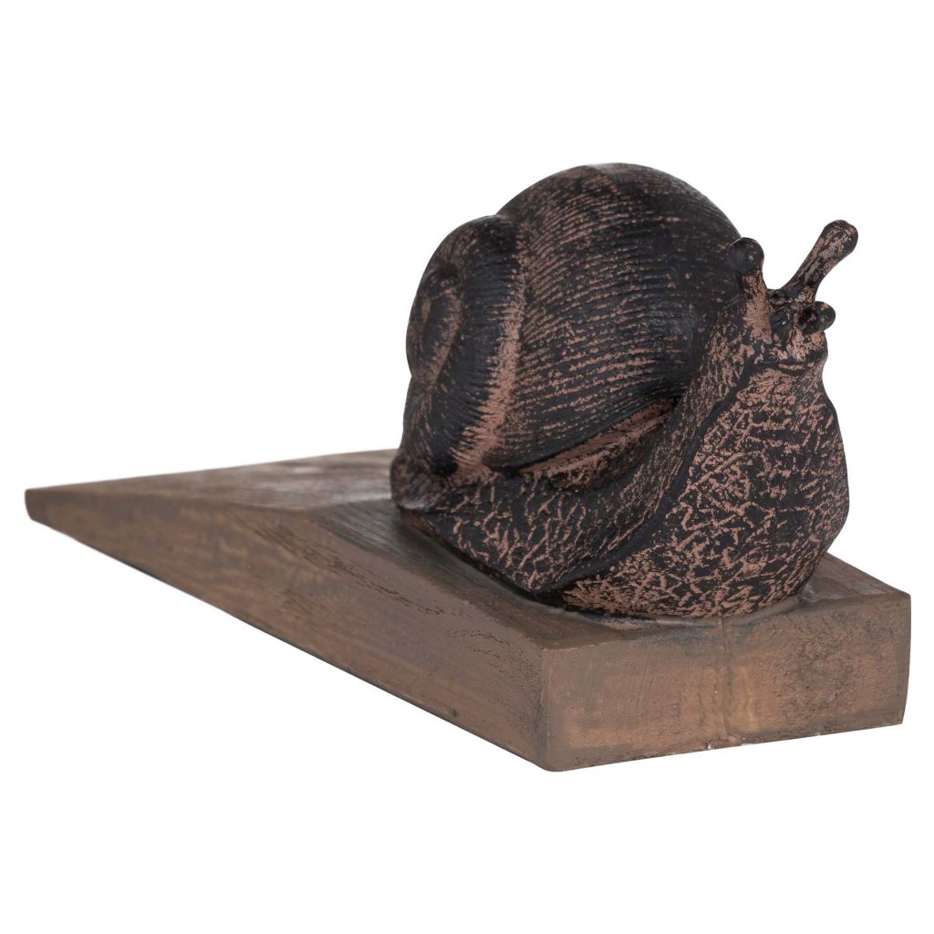 19669-b Country Style Brown Snail Doorstop