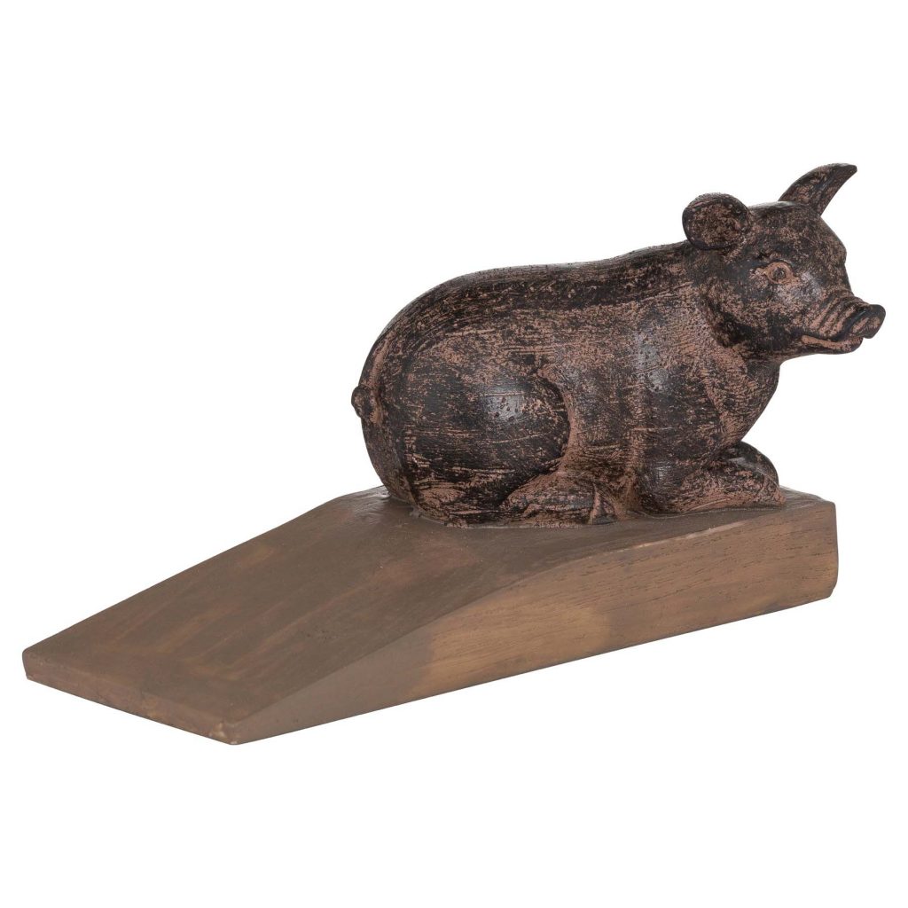 19670 Country Farm Style Brown Pig Doorstop