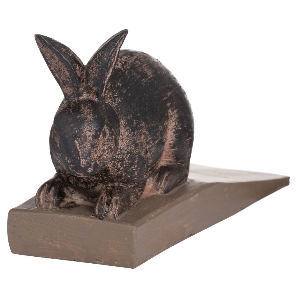 19671-b Country Style Brown Rabbit Doorstop