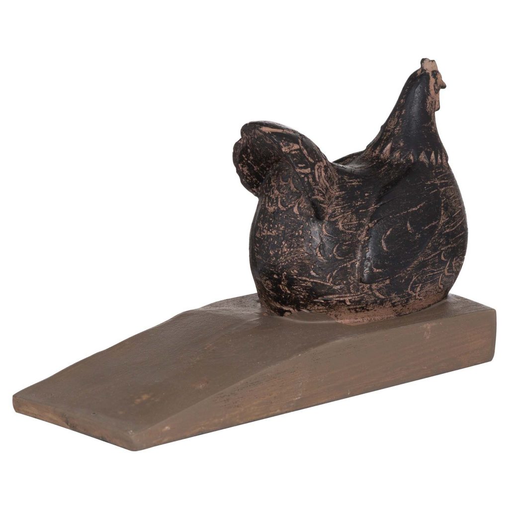 19672 Country Style Brown Hen Chicken Doorstop