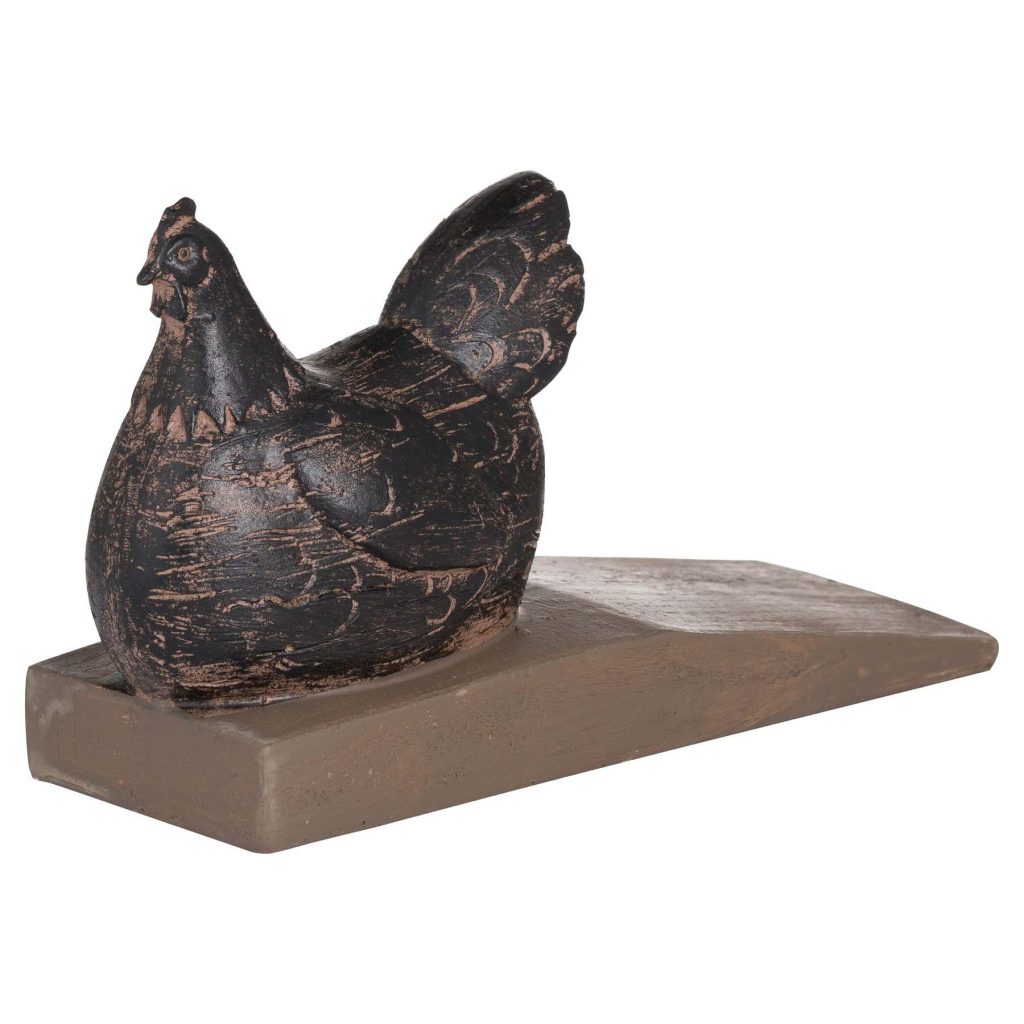 19672-a Country Style Brown Hen Chicken Doorstop