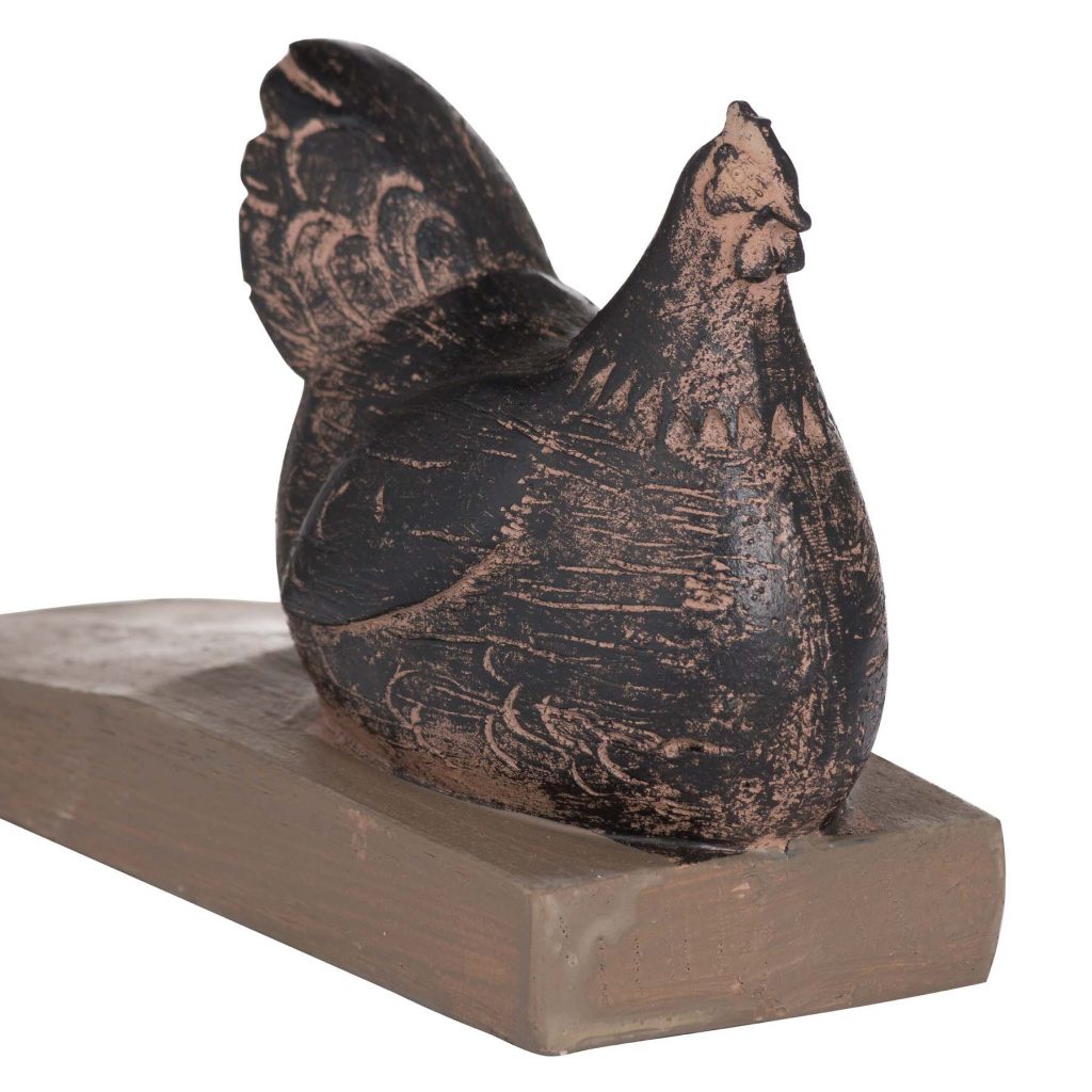 19672-b Country Style Brown Hen Chicken Doorstop