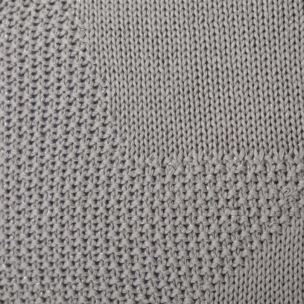 42503 a Pom Pom Star Grey Knitted Cushion