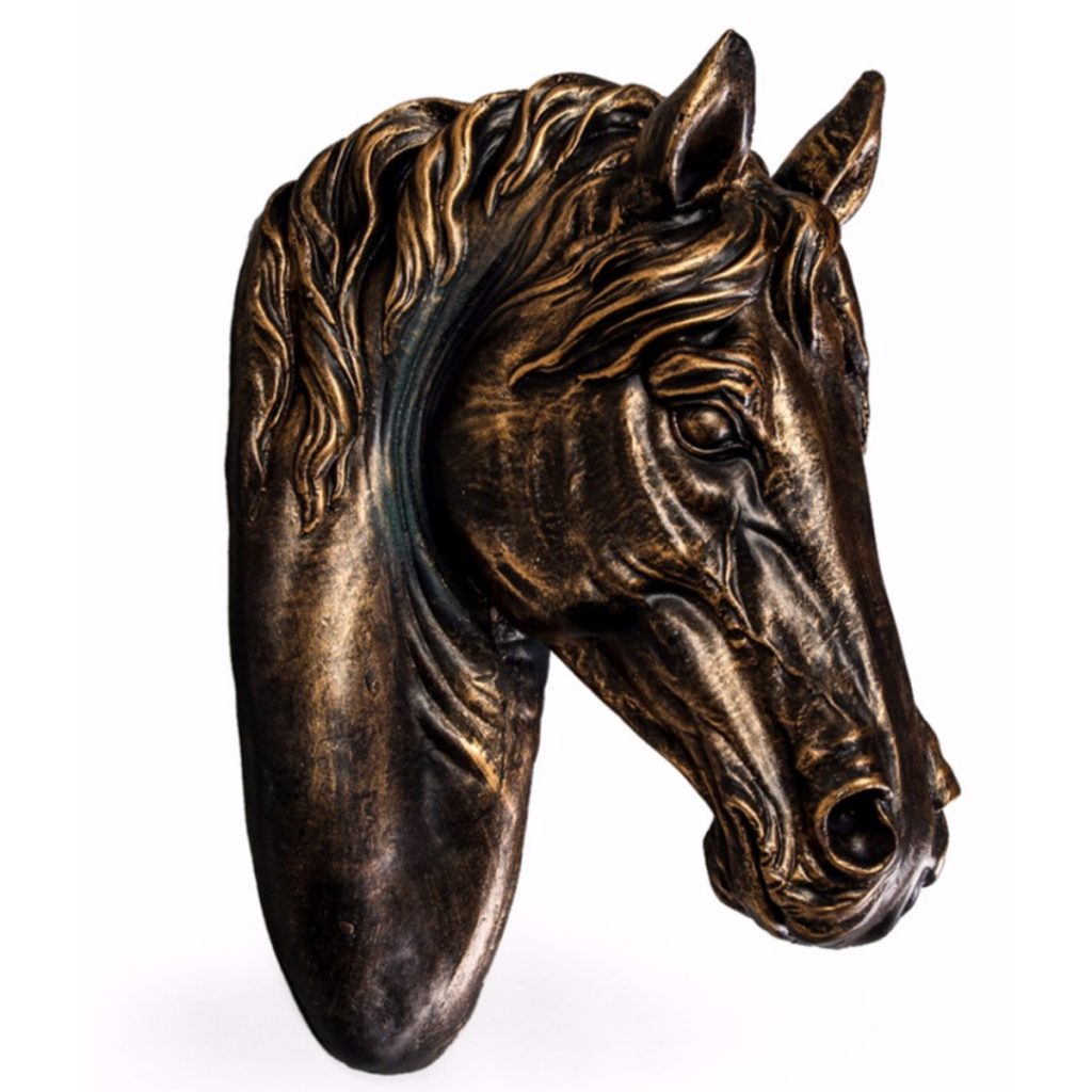 BD35 Antique Bronze Black Horse Wall Decoration