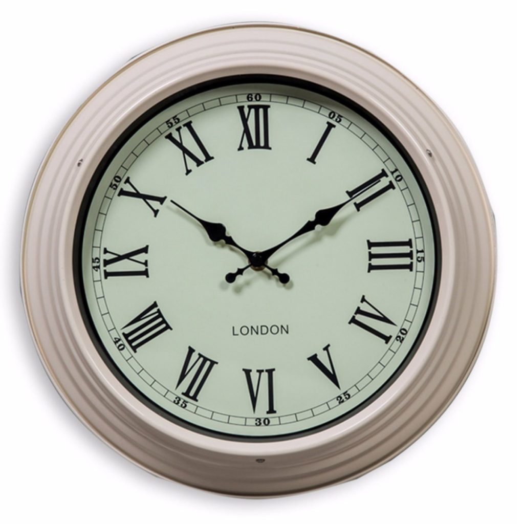 ET279 Vintage Cream London Round Wall Clock