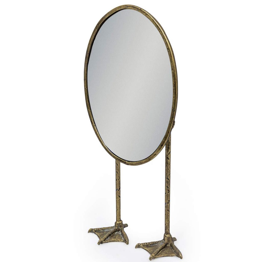 HKL029 Tall Silver Gold Duck Feet Mirror