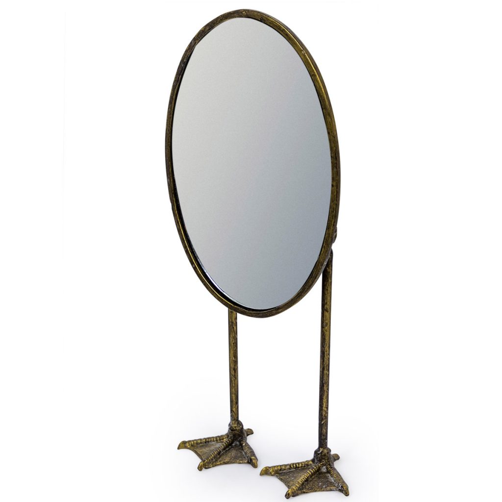 HKL30 Tall Antique Gold Duck Feet Mirror