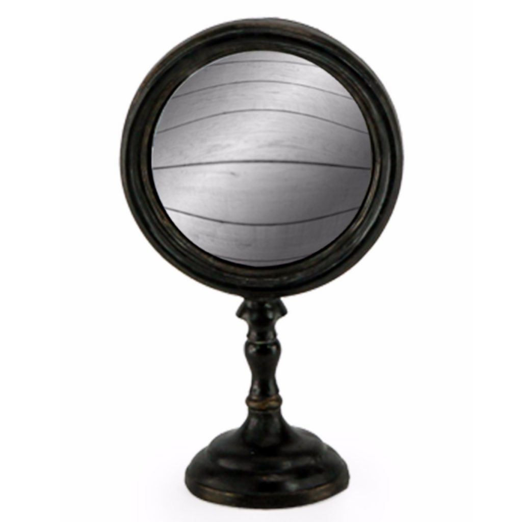 MK1 Antique Black Convex Mirror on Stand