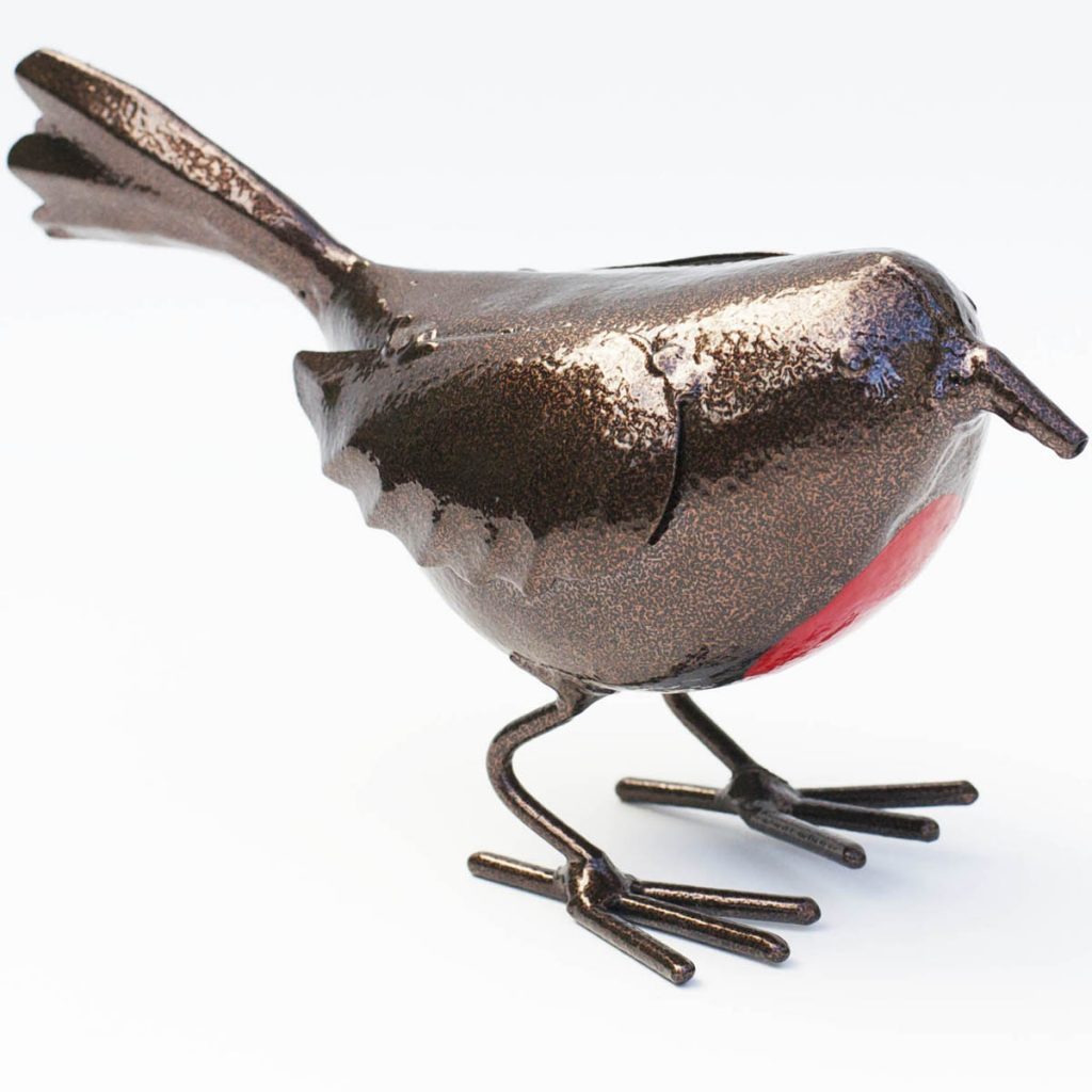 Standing Robin Metal Outdoor Ornament