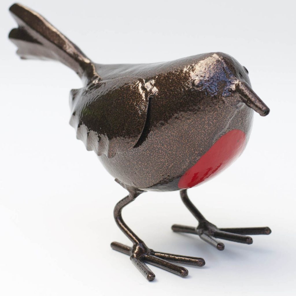 Standing Robin Metal Outdoor Ornament b