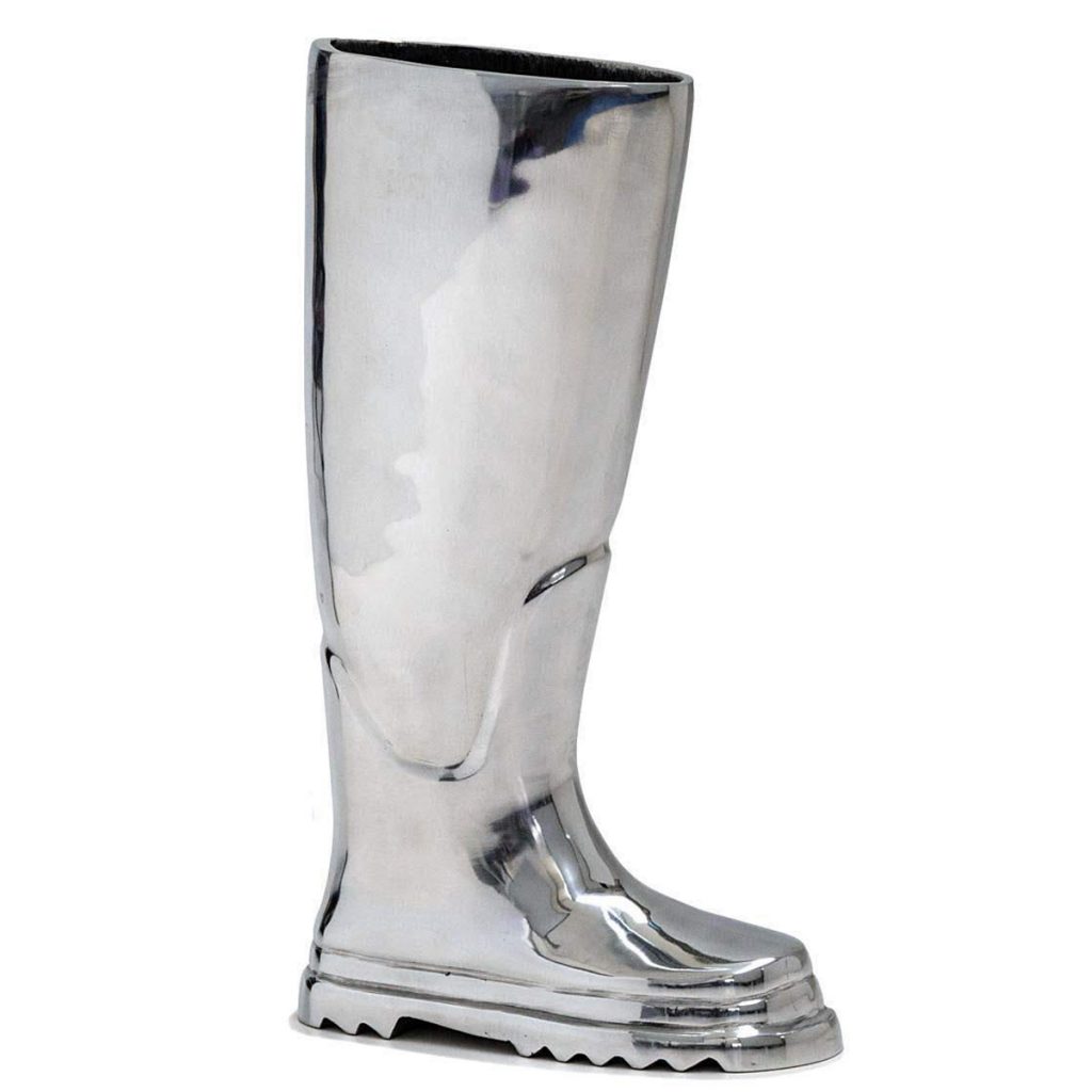 Wellington Boot Silver Umbrella Stand b