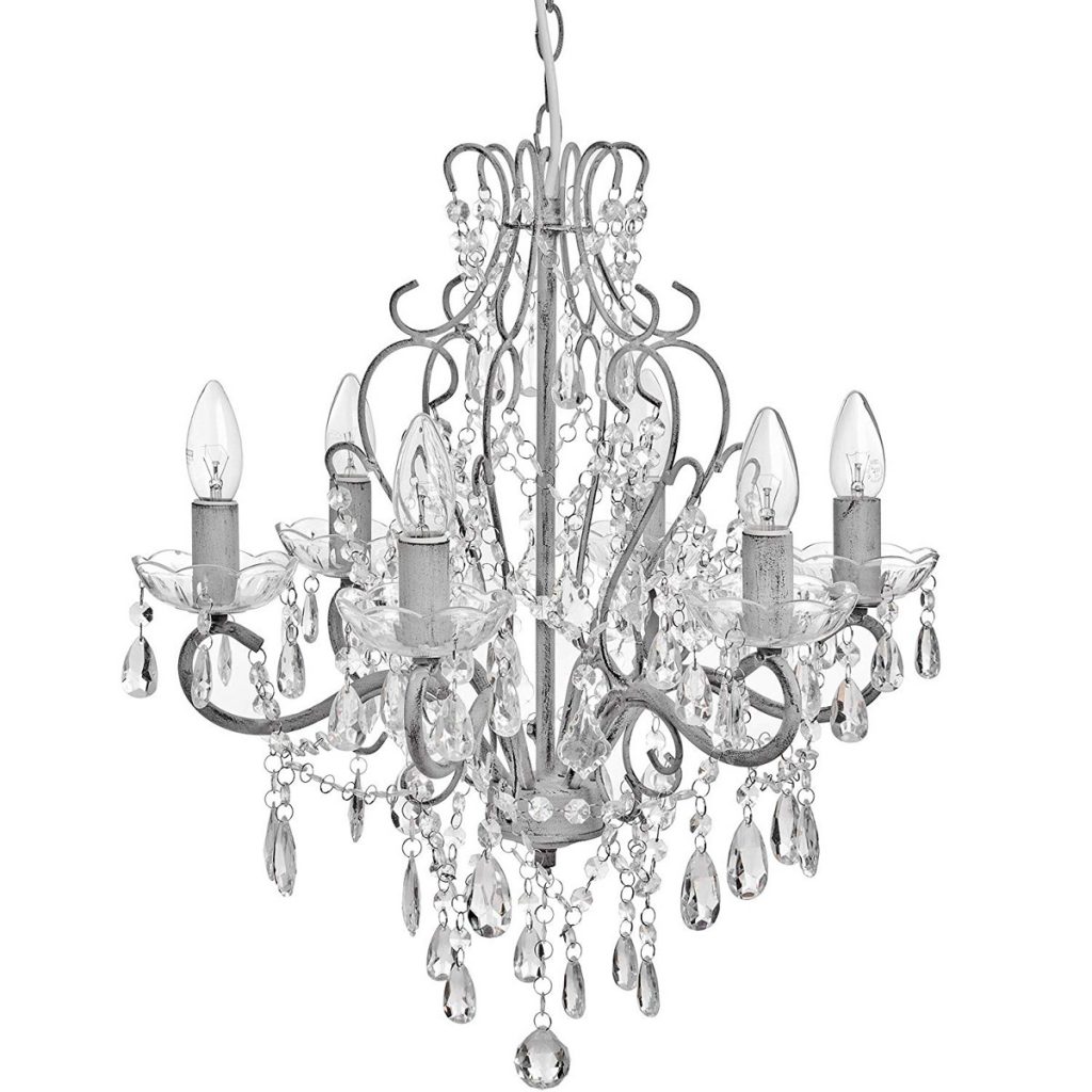 18794 Brushed Grey Floral Traditional Chandelier