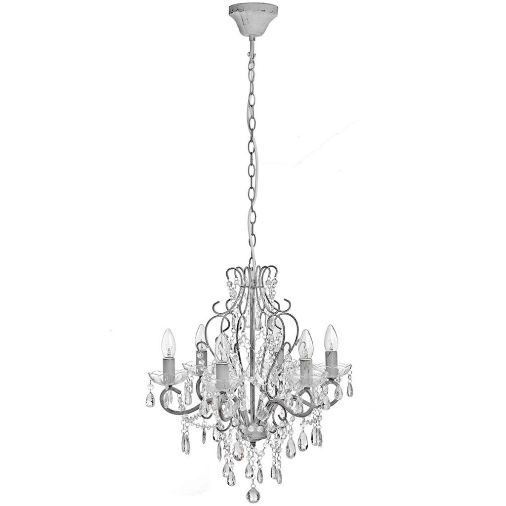 18794-b Brushed Grey Floral Traditional Chandelier