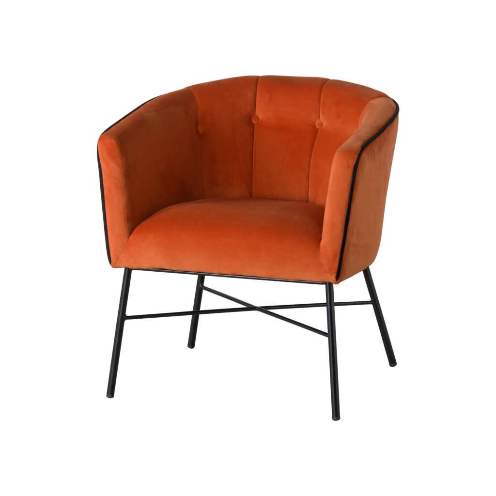 19354 Large Rust Orange Tub Chair