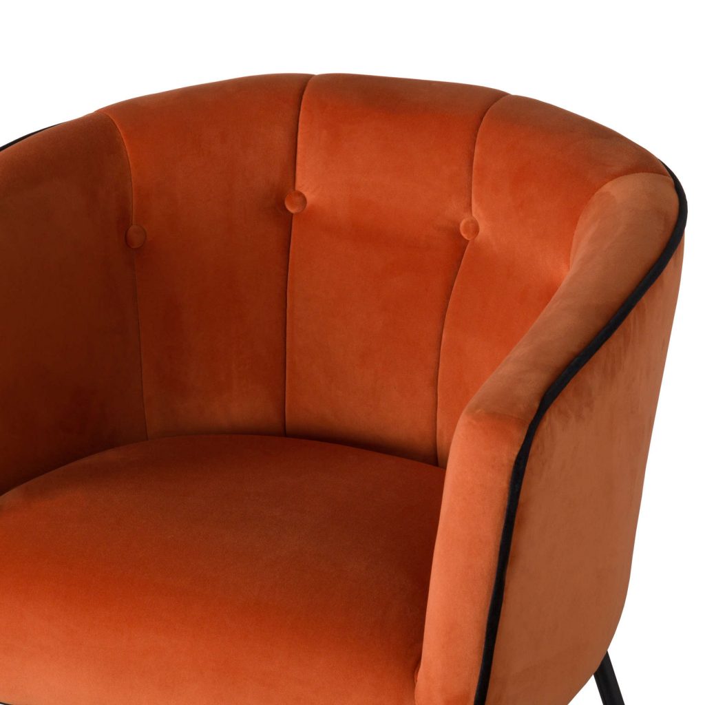 19354-a Large Rust Orange Tub Chair