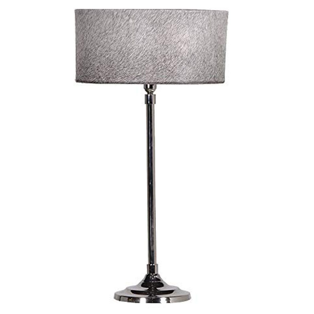 ATC069 Elegant Silver Grey Hide Table Lamp