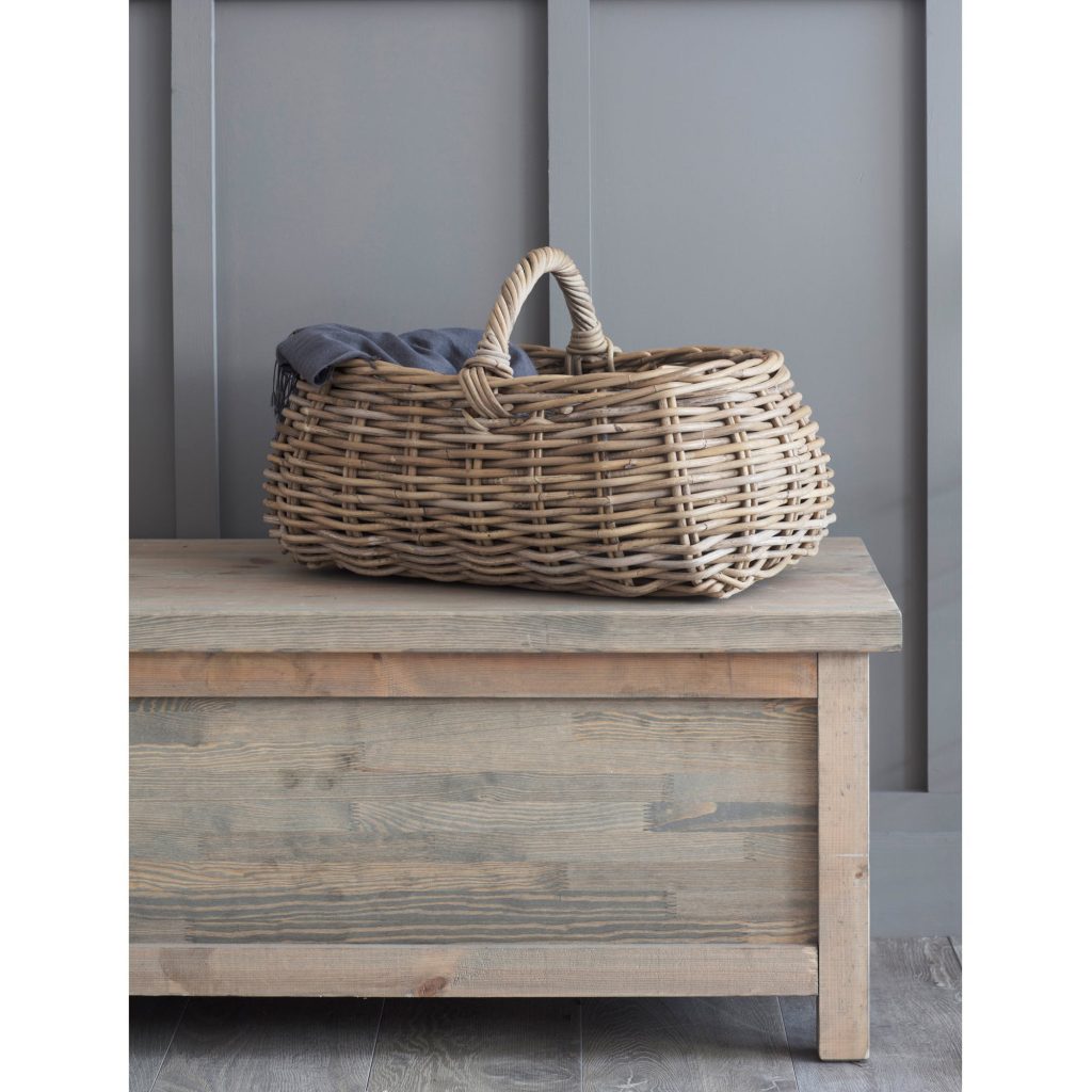 BARA19_3 Natural Kubu Rattan Twisted Handle Basket