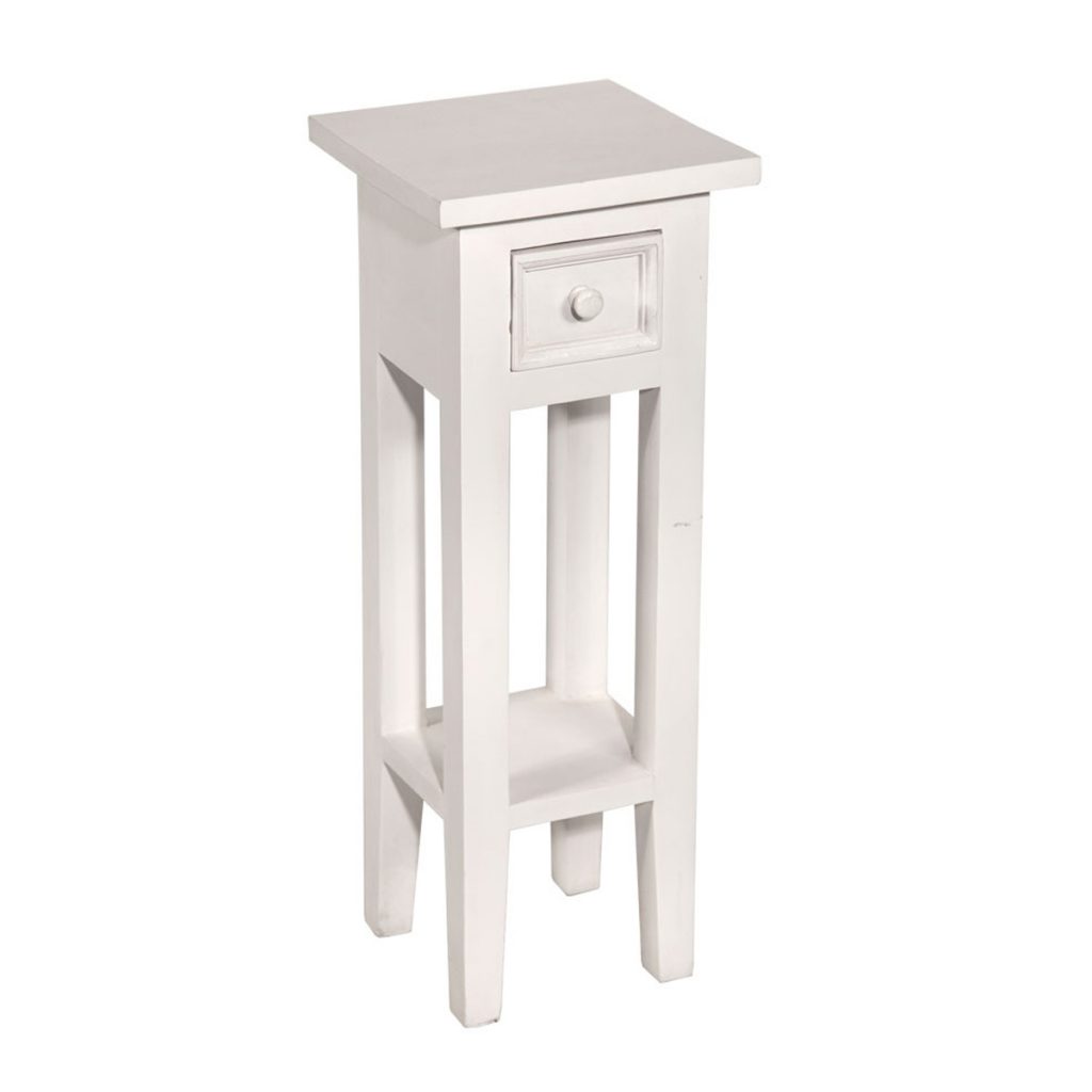 J2144-TW Country Style White Plant Stand Table