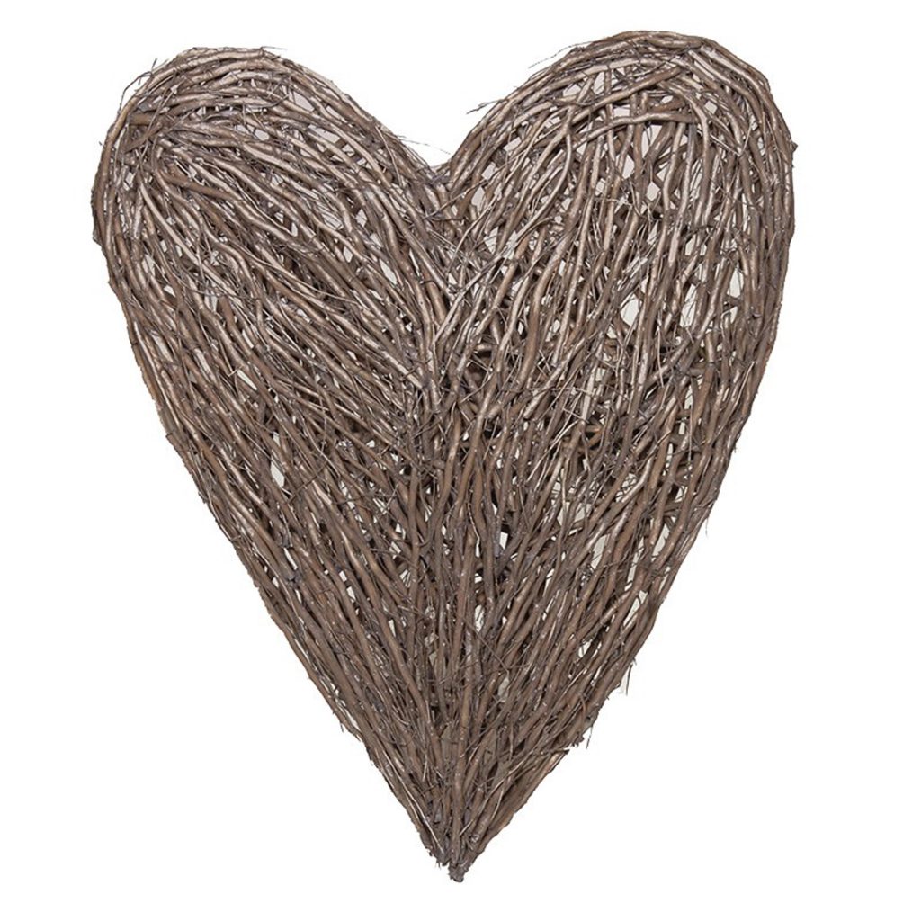 LLH015 Extra Large Brown Wicker Wall Heart