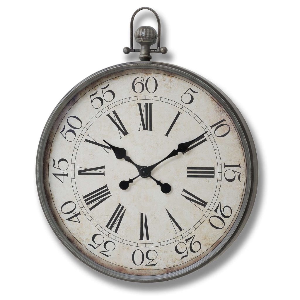 Pocket Watch Black Metal Wall Clock