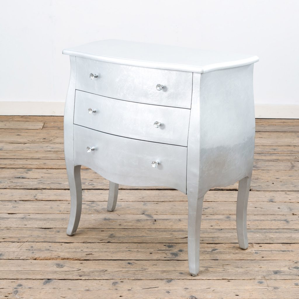 hgf-002-sl-01_01 Silver Gilt Leaf 3 Drawers Chest