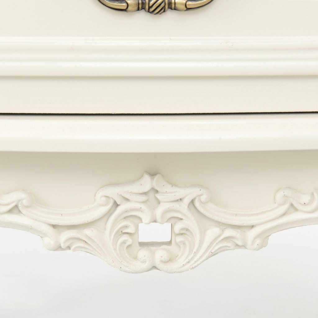 tfg116-aw-wd-det_02 Ornate Antique White Tall Boy Drawers